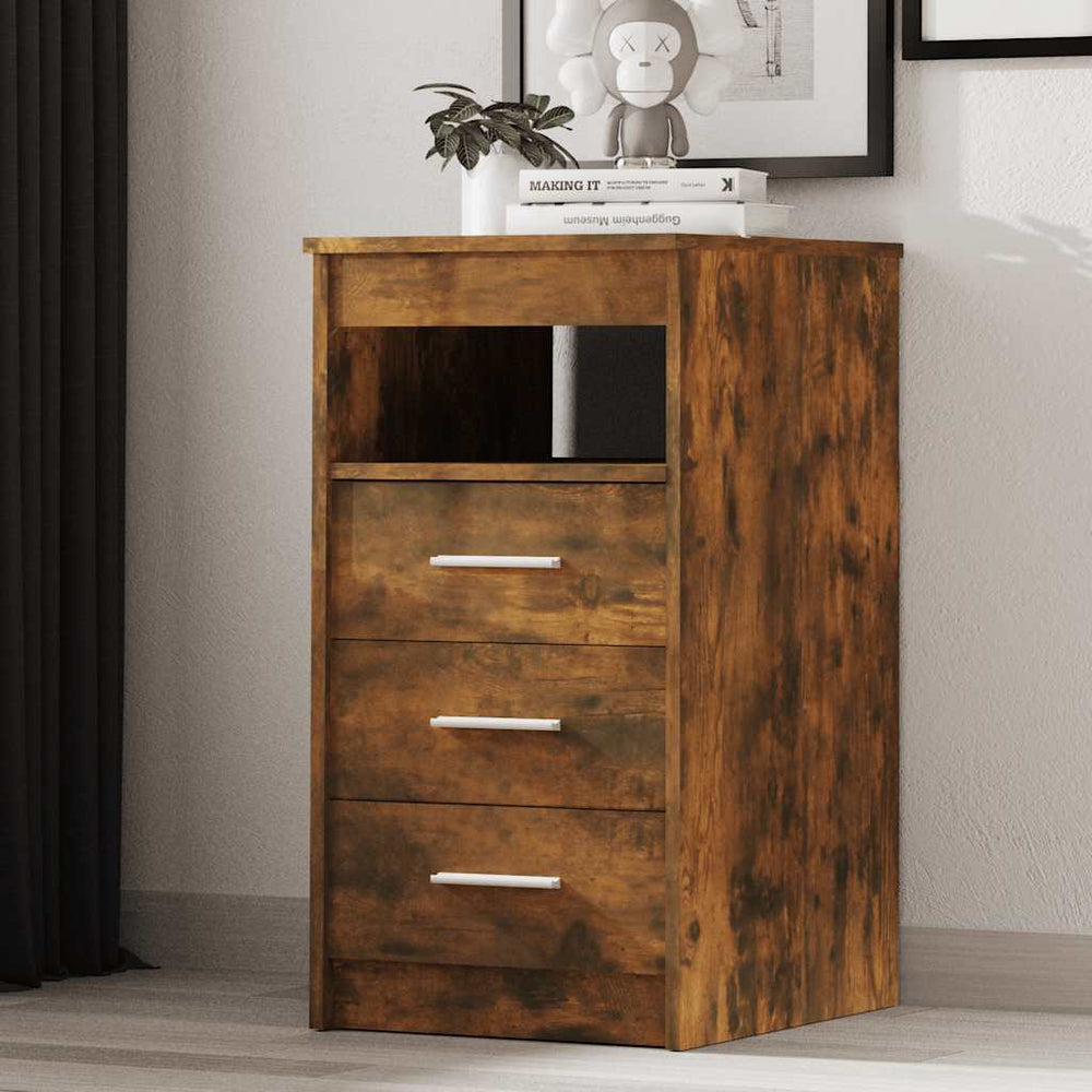 vidaXL Sideboard with Drawers Smoked Oak 40x50x76 cm Engineered Wood