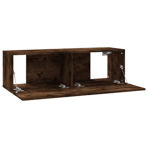 vidaXL TV Wall Cabinet Smoked Oak 100x30x30 cm Engineered Wood
