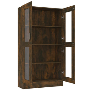 vidaXL Display Cabinet Smoked Oak 82.5x30.5x150 cm Engineered Wood