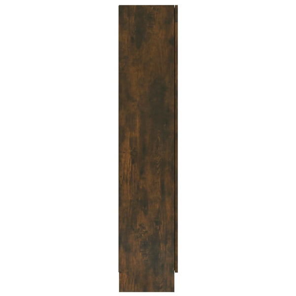 vidaXL Display Cabinet Smoked Oak 82.5x30.5x150 cm Engineered Wood