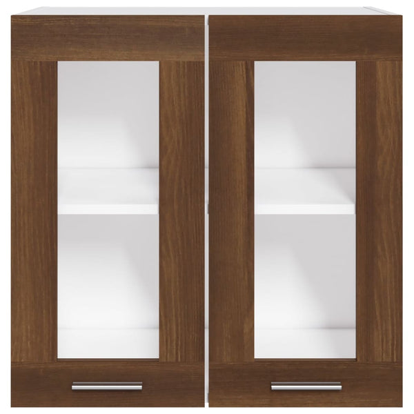vidaXL Wall Cabinet Lyon Glass Brown Oak Look 60x31x60 cm Engineered Wood