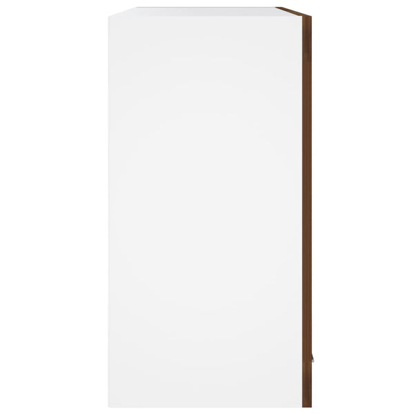 vidaXL Wall Cabinet Lyon Glass Brown Oak Look 60x31x60 cm Engineered Wood