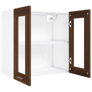 vidaXL Wall Cabinet Lyon Glass Brown Oak Look 60x31x60 cm Engineered Wood