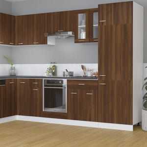 vidaXL Wall Cabinet Lyon Glass Brown Oak Look 60x31x60 cm Engineered Wood