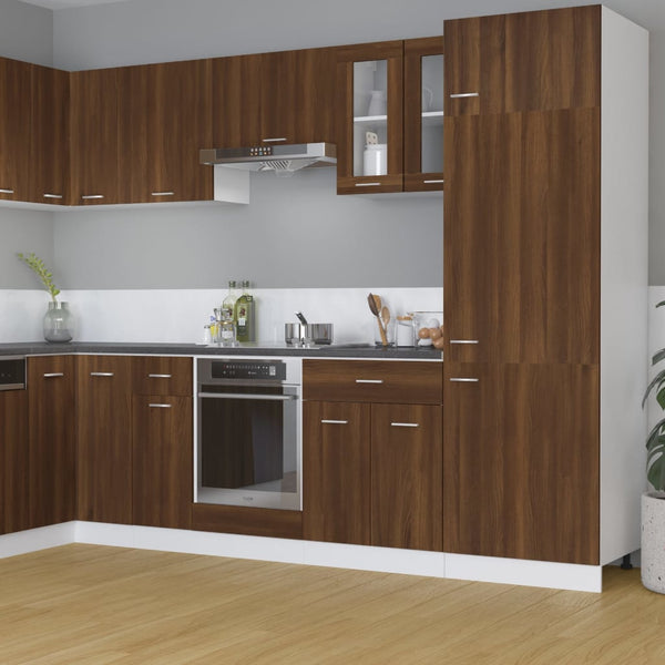vidaXL Wall Cabinet Lyon Glass Brown Oak Look 60x31x60 cm Engineered Wood