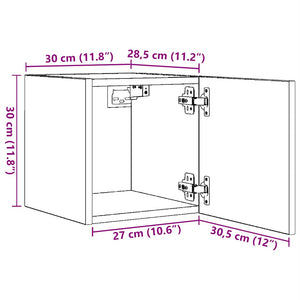 vidaXL Wall-Mounted TV Cabinet Grey Sonoma 30.5x30x30 cm