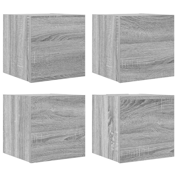 vidaXL TV Wall Cabinets 4 pcs. Sonoma Grey 30.5x30x30 cm