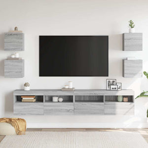 vidaXL TV Wall Cabinets 4 pcs. Sonoma Grey 30.5x30x30 cm