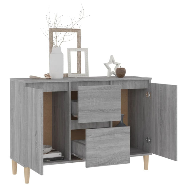 vidaXL Sideboard Grey Sonoma Oak 103.5x35x70 cm Engineered Wood