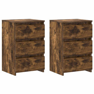 vidaXL Nightstands 2 pcs Smoked Oak 40x35x62.5 cm Engineered Wood