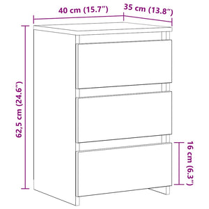 vidaXL Nightstands 2 pcs Smoked Oak 40x35x62.5 cm Engineered Wood