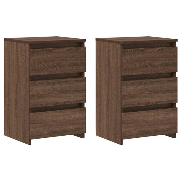 vidaXL Nightstands 2 pcs Brown Oak 40x35x62.5 cm Engineered Wood