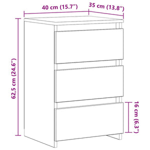 vidaXL Nightstands 2 pcs Brown Oak 40x35x62.5 cm Engineered Wood