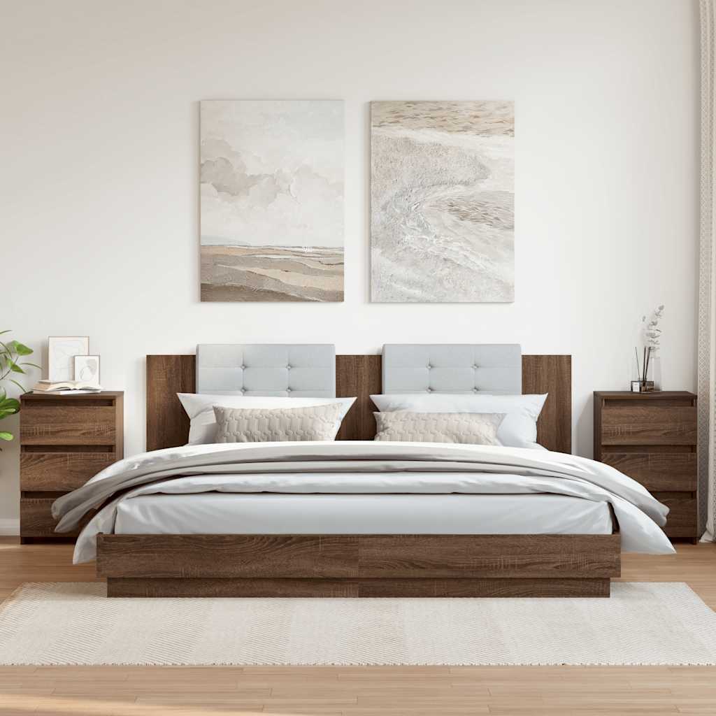 vidaXL Nightstands 2 pcs Brown Oak 40x35x62.5 cm Engineered Wood
