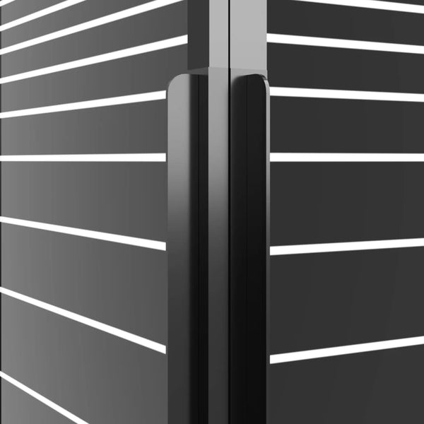 vidaXL Shower Enclosure with Stripes Tempered Glass 80x80x180 cm Black