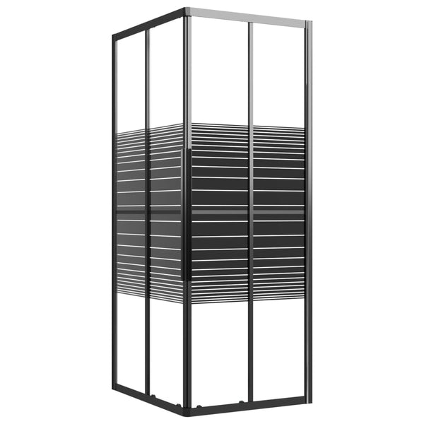 vidaXL Shower Enclosure with Stripes Tempered Glass 90x70x180 cm Black