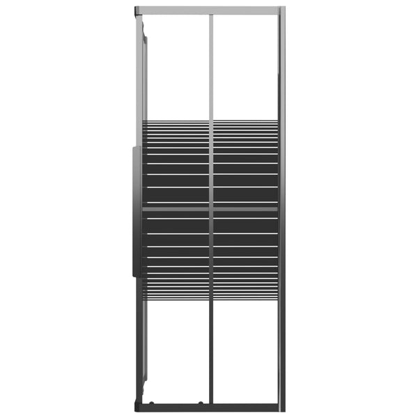 vidaXL Shower Enclosure with Stripes Tempered Glass 90x70x180 cm Black