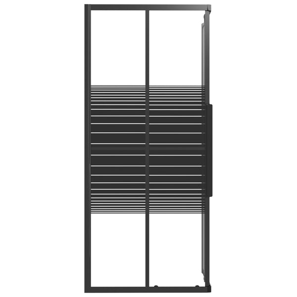 vidaXL Shower Enclosure with Stripes Tempered Glass 90x70x180 cm Black