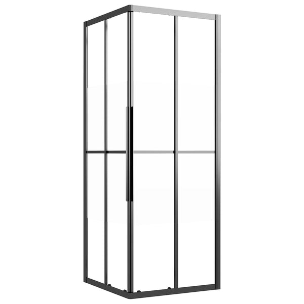vidaXL Shower Cabin Semi-Frosted ESG 80x80x180 cm Black