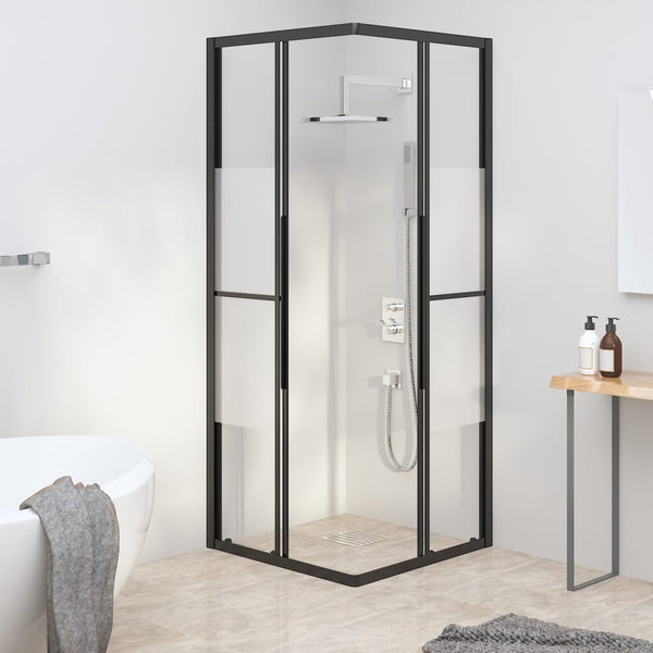vidaXL Shower Cabin Semi-Frosted ESG 80x80x180 cm Black