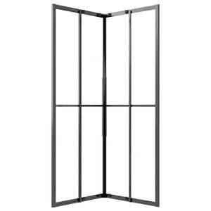 vidaXL Shower Cabin Semi-Frosted ESG 80x80x180 cm Black