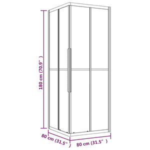 vidaXL Shower Cabin Semi-Frosted ESG 80x80x180 cm Black