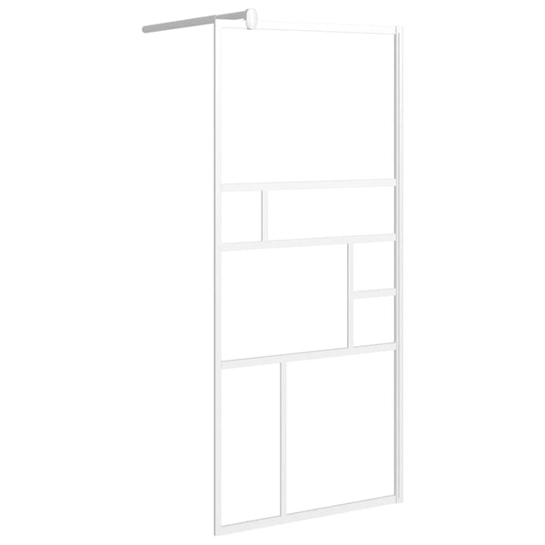 vidaXL Walk-in Shower Screen 90x195 cm Tempered Glass White