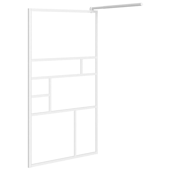 vidaXL Walk-in Shower Screen 90x195 cm Tempered Glass White