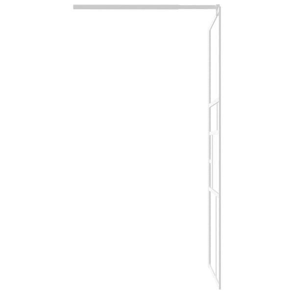 vidaXL Walk-in Shower Screen 90x195 cm Tempered Glass White