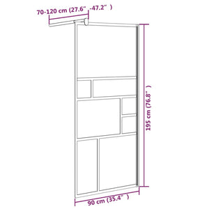 vidaXL Walk-in Shower Screen 90x195 cm Tempered Glass White