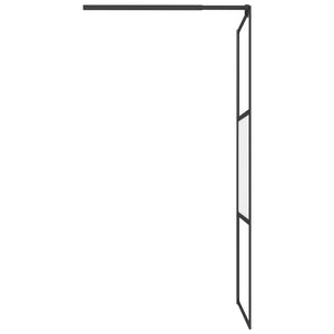 vidaXL Walk-In Shower Screen 80x195 cm Tempered Glass Frosted Black