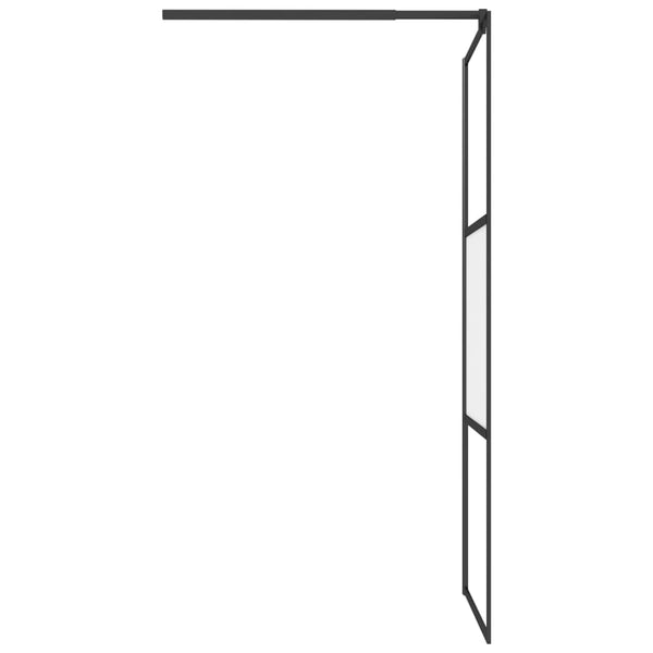 vidaXL Walk-In Shower Screen 80x195 cm Tempered Glass Frosted Black