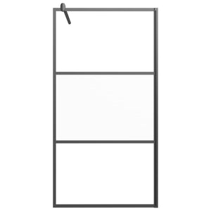 vidaXL Walk-In Shower Screen 100x195cm ESG Semi-Frosted Black