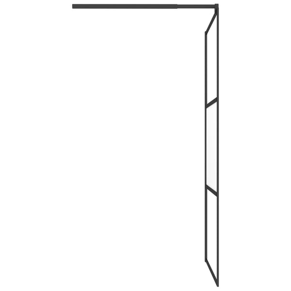 vidaXL Walk-In Shower Screen 100x195cm ESG Semi-Frosted Black