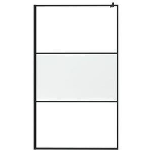 vidaXL Walk-In Shower Screen 115x195 cm Tempered Safety Glass Frosted Black
