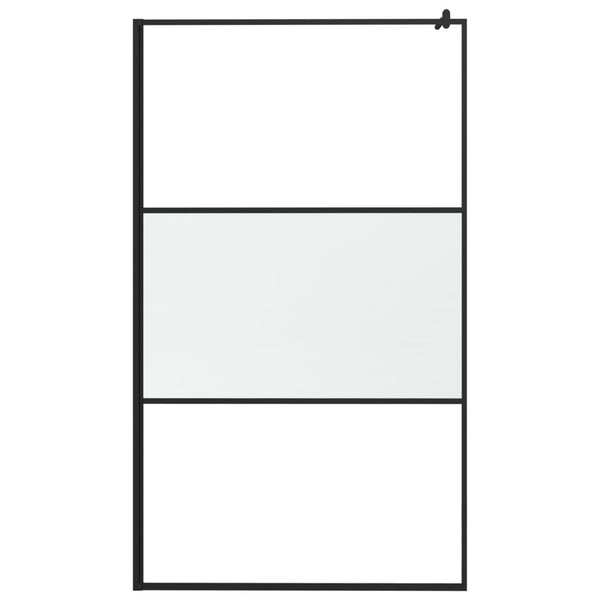 vidaXL Walk-In Shower Screen 115x195 cm Tempered Safety Glass Frosted Black