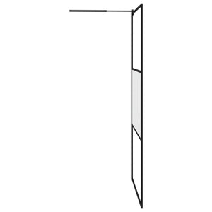 vidaXL Walk-In Shower Screen 115x195 cm Tempered Safety Glass Frosted Black