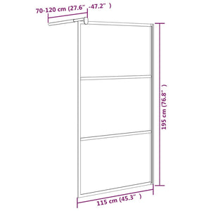 vidaXL Walk-In Shower Screen 115x195 cm Tempered Safety Glass Frosted Black