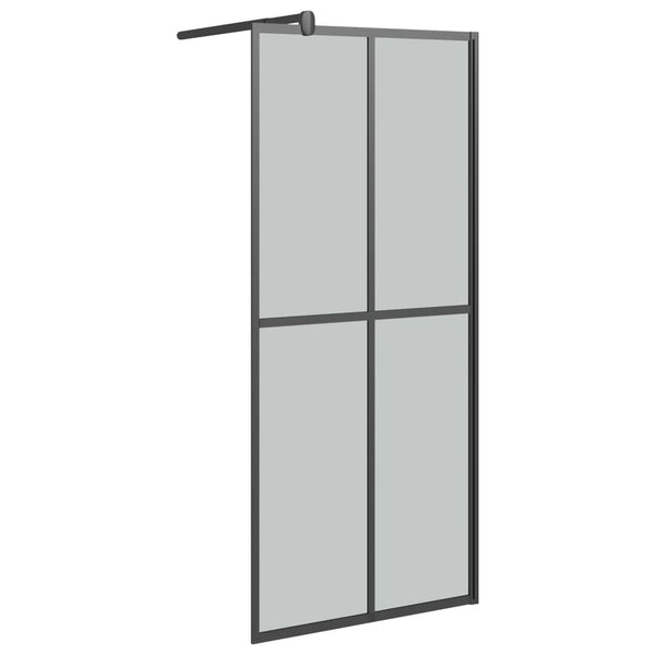 vidaXL Walk-in Shower Screen 90x195 cm Dark Tempered Glass
