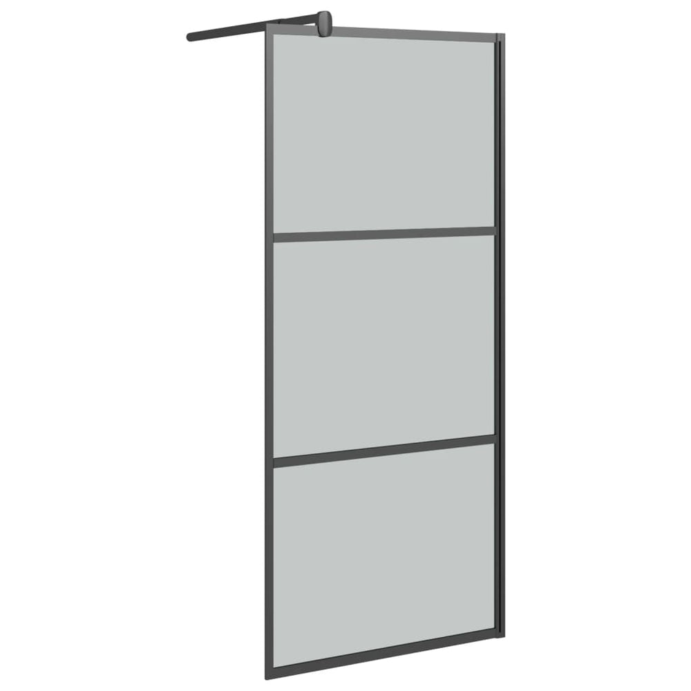 vidaXL Shower Screen for Walk-in Shower 80x195 cm Dark Tempered Glass Black