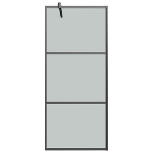 vidaXL Shower Screen for Walk-in Shower 80x195 cm Dark Tempered Glass Black