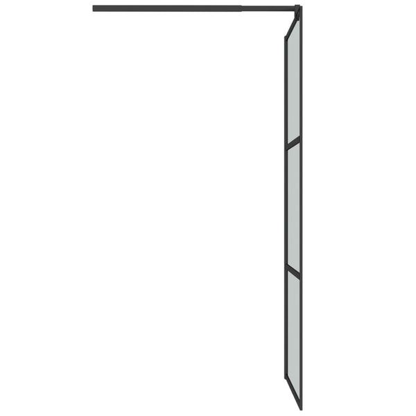 vidaXL Shower Screen for Walk-in Shower 80x195 cm Dark Tempered Glass Black