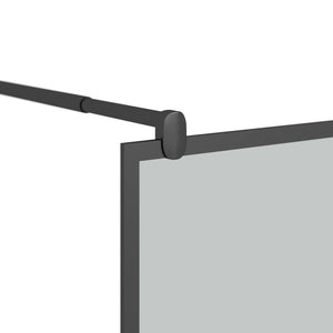 vidaXL Shower Screen for Walk-in Shower 80x195 cm Dark Tempered Glass Black