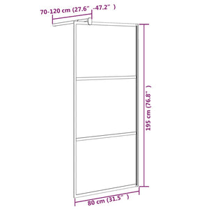 vidaXL Shower Screen for Walk-in Shower 80x195 cm Dark Tempered Glass Black