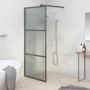 vidaXL Shower Screen for Walk-in Shower 80x195 cm Dark Tempered Glass Black