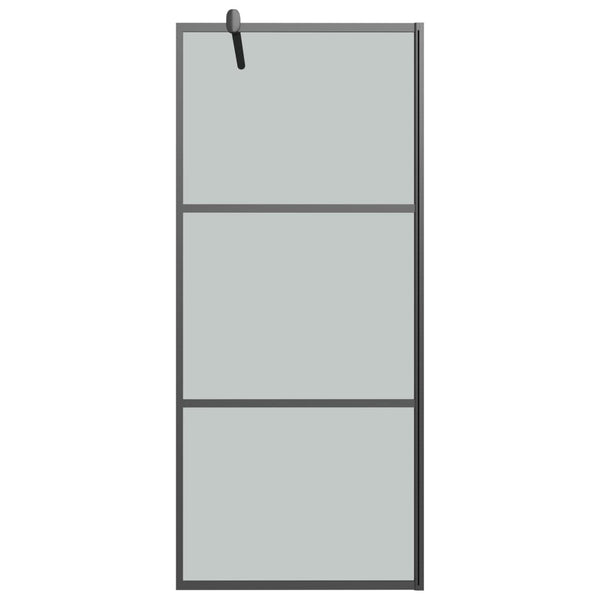 vidaXL Walk-in Shower Screen 90x195 cm Dark Tempered Glass Black