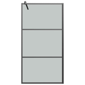 vidaXL Walk-In Shower Screen 100x195 cm Dark ESG Glass Black