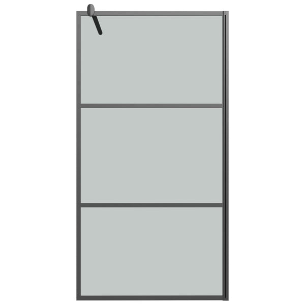vidaXL Walk-In Shower Screen 100x195 cm Dark ESG Glass Black