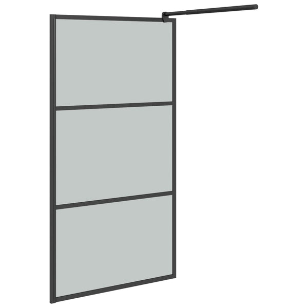vidaXL Walk-In Shower Screen 100x195 cm Dark ESG Glass Black