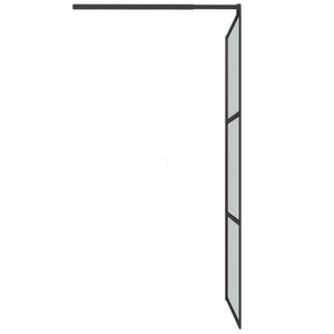 vidaXL Walk-In Shower Screen 100x195 cm Dark ESG Glass Black